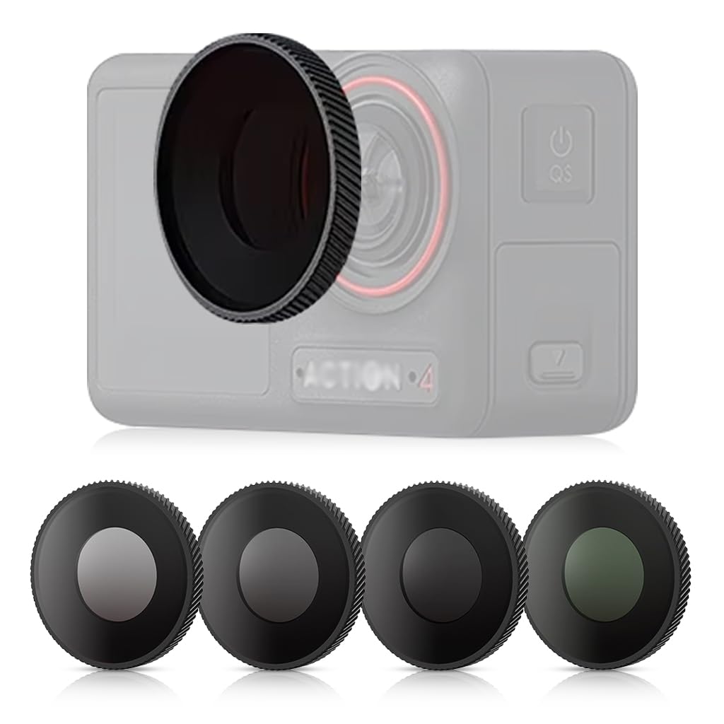 ZORBES 4Pcs Camera Lens Filters Neutral Density Filters for DJI Osmo Action 4, Anti-fog ND8, ND16, ND32, CPL Camera Lens Glare Reduction Camera Lens Filters for  Photography and Videography ZORBES 4Pcs Camera Lens Filters Neutral Density Filters for DJI Osmo Action 4, Anti-fog ND8, ND16, ND32, CPL Camera Lens Glare Reduction Camera Lens Filters for  Photography and Videography